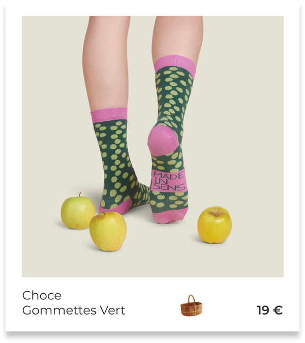CHAUSSETTES CHOCE GOMMETTE VERT