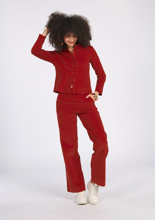 PANTALON PELIN UNI BORDEAUX