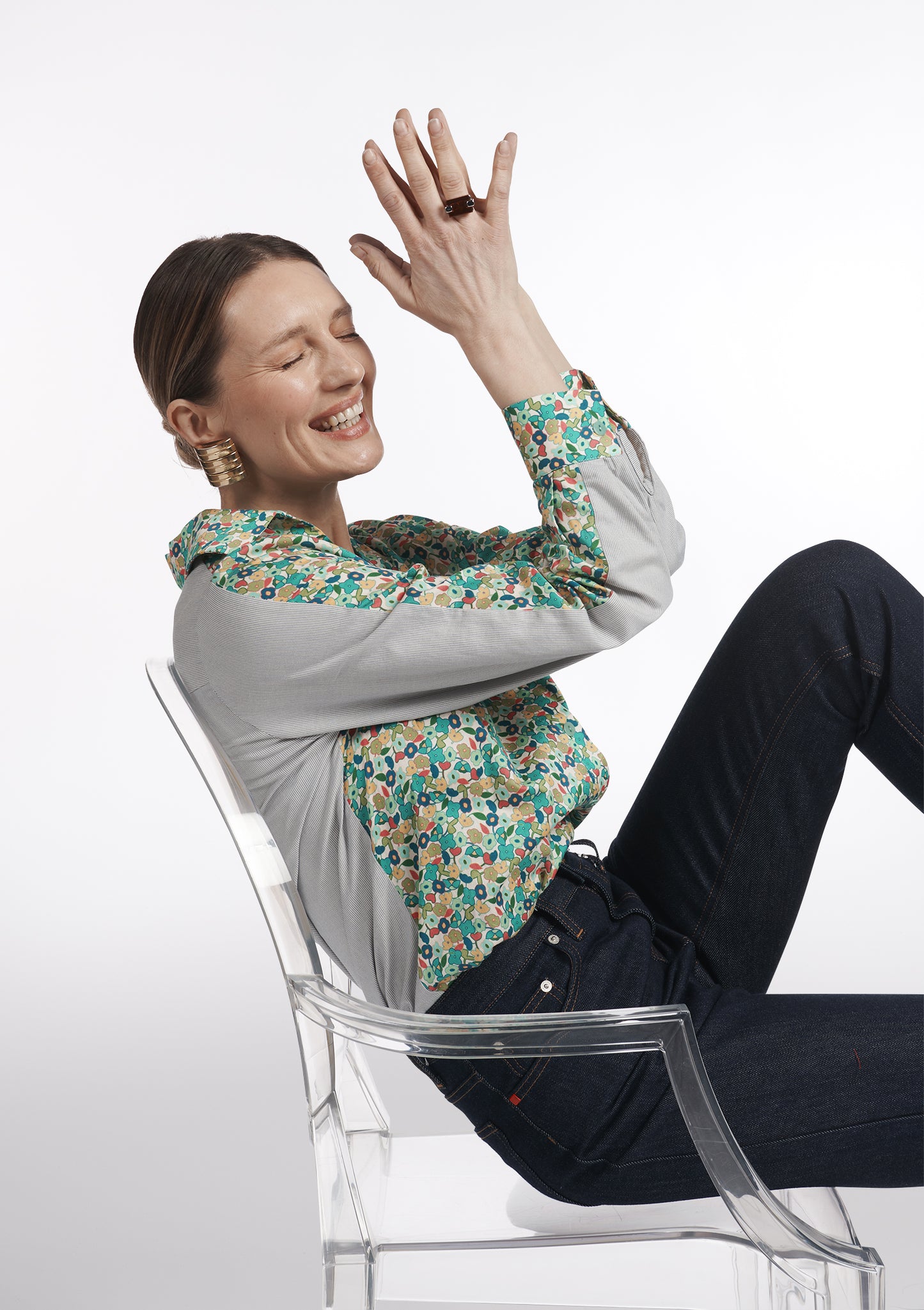 CHEMISE CESAME FLORAISON BLEU