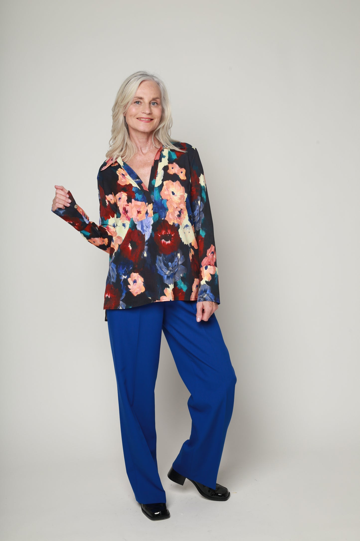 CHEMISIER CHERA FLEURS DHIVER CORAIL