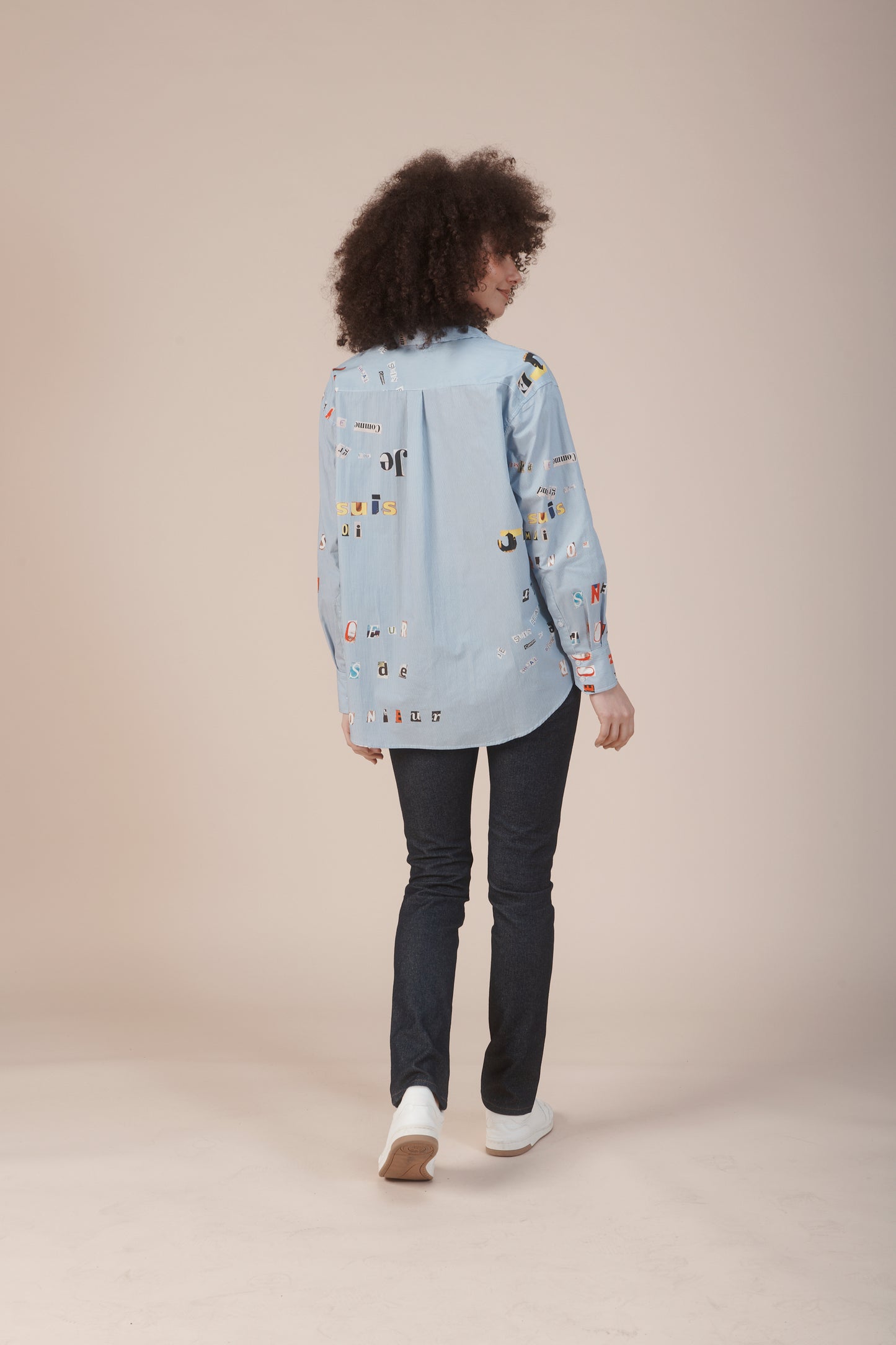 CHEMISE CLEO LETTRES BLEU