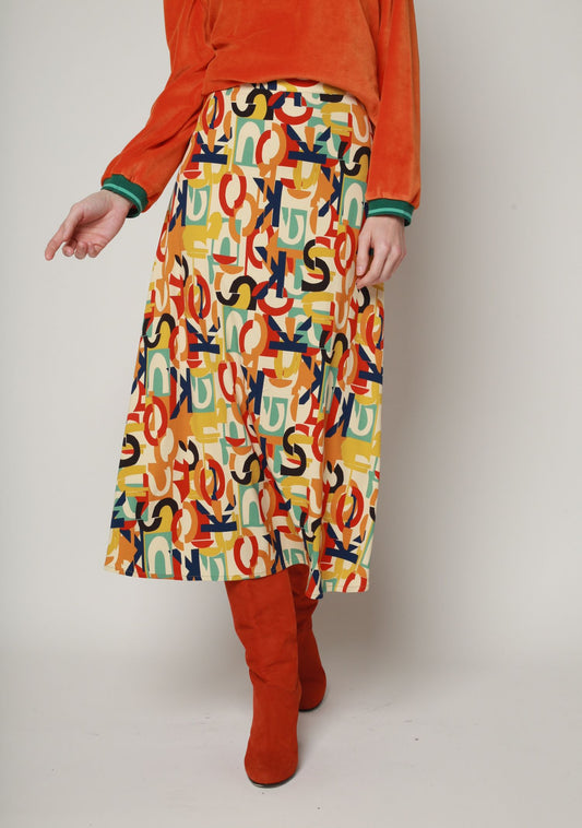 JUPE JINOL ALPHABET ECRU