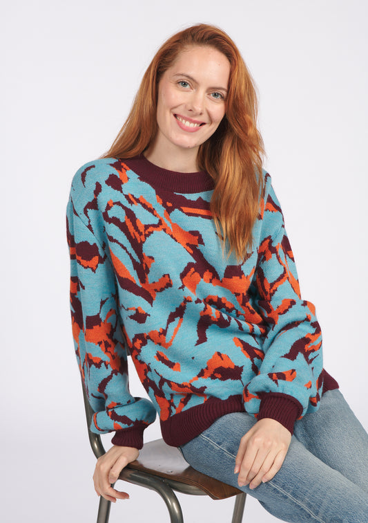 PULL LAURA ONDULATIONS BLEU