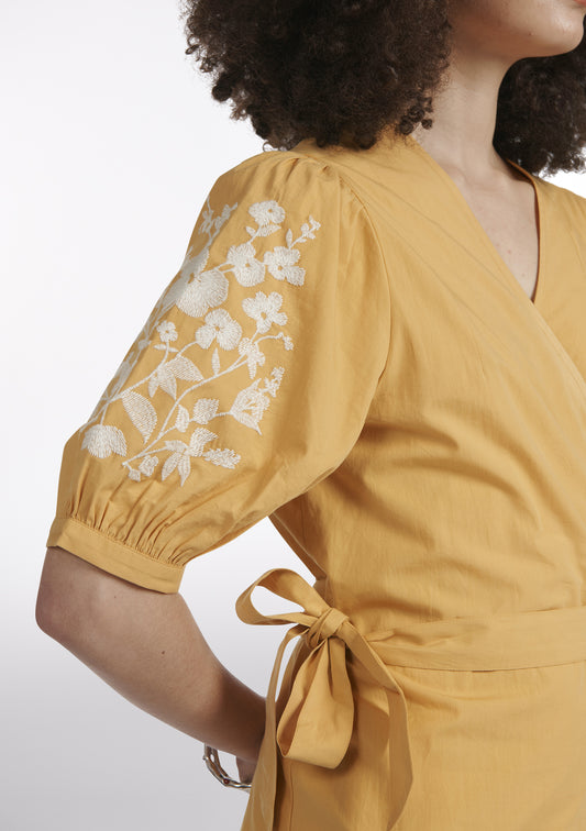 ROBE ROSANA BRODERIE JAUNE