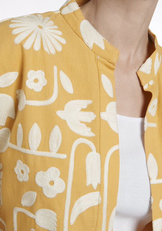 VESTE VALENTINE TULIPES JAUNE