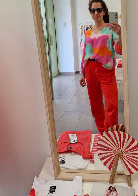 BLOUSE TALO NUAGES ROSE