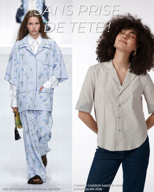 CHEMISE CHERON BAYADERES BLEU