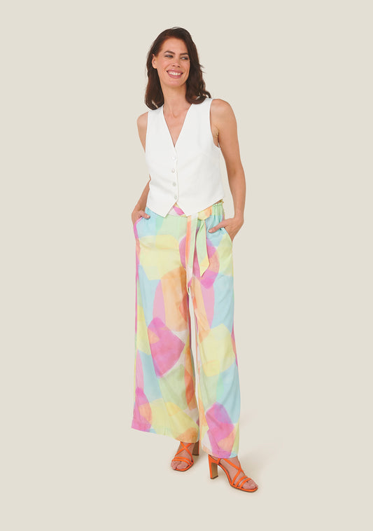 PANTALON PINGE ARLEQUIN ROSE