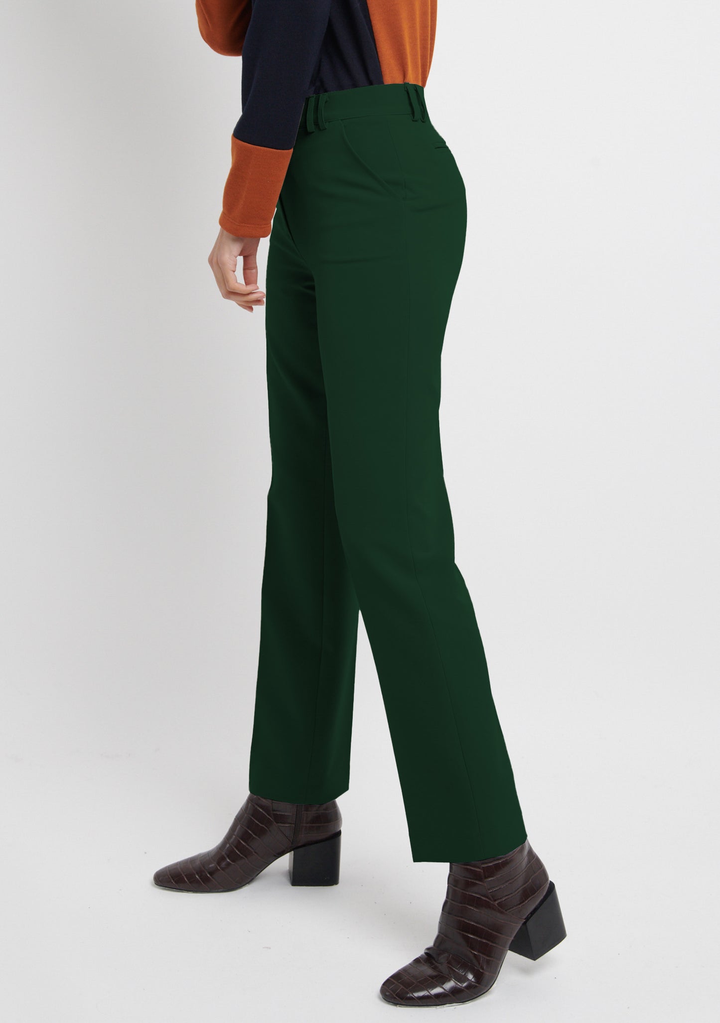 PANTALON PTROI DROIT TAILLE HAUTE VERT