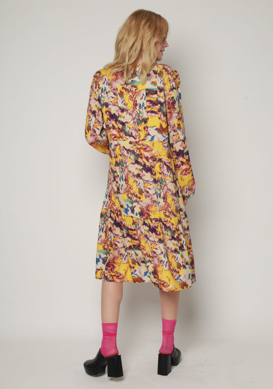 ROBE RACOR REFLETS JAUNE