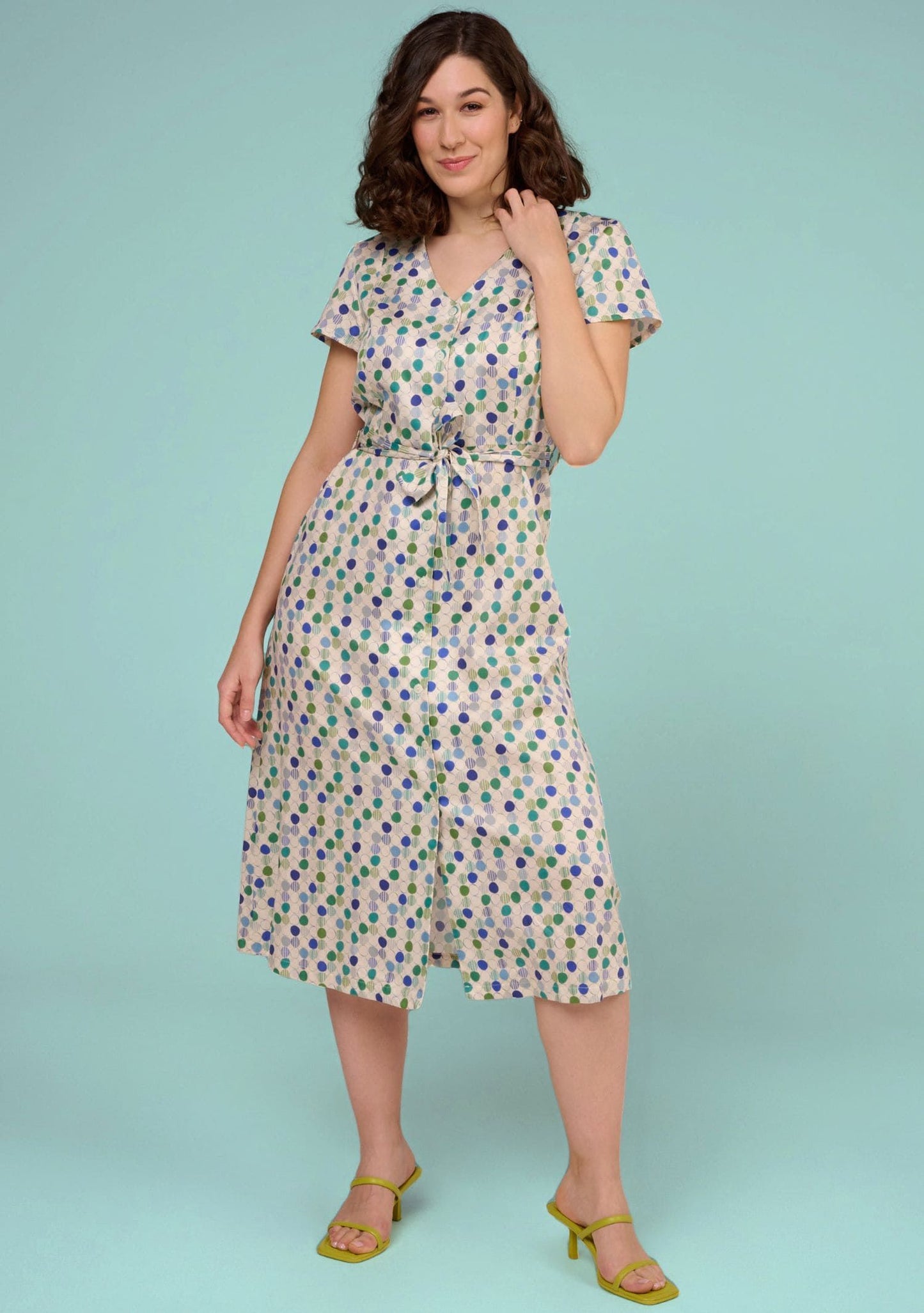 VOILE DE COTON ROND MULTIVERT