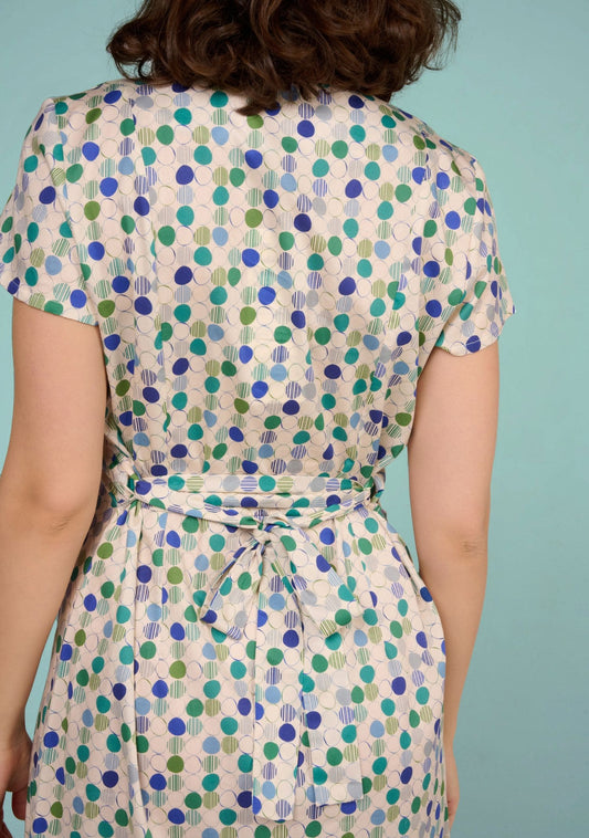 ROBE ROMANE ROND MULTIBLEU