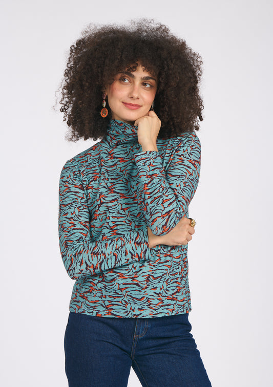 SOUS-PULL TECRO ONDULATIONS BLEU