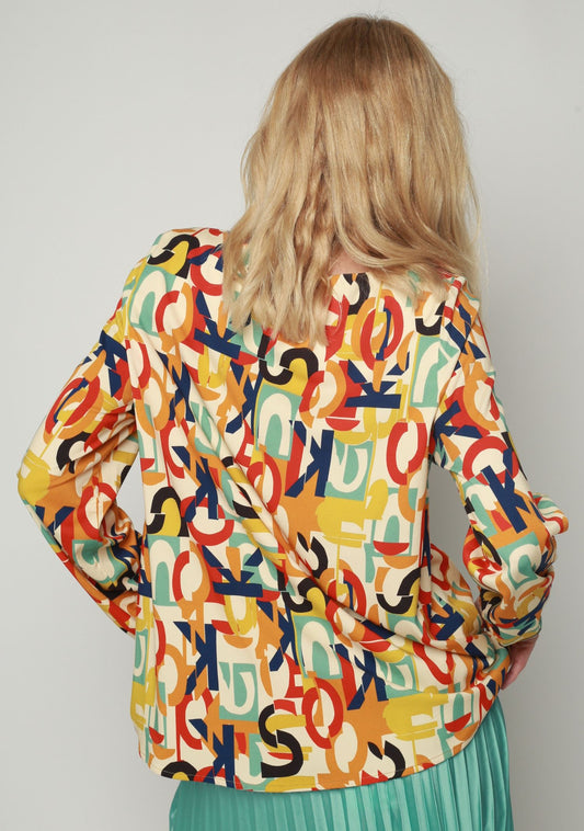 BLOUSE TEDDY ALPHABET ECRU