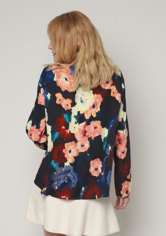 BLOUSE TEDDY FLEURS DHIVER CORAIL