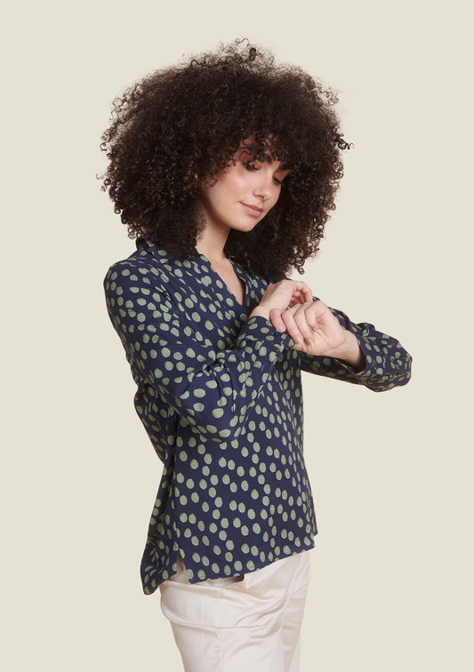 CHEMISE CAROLE GOMMETTE MARINE