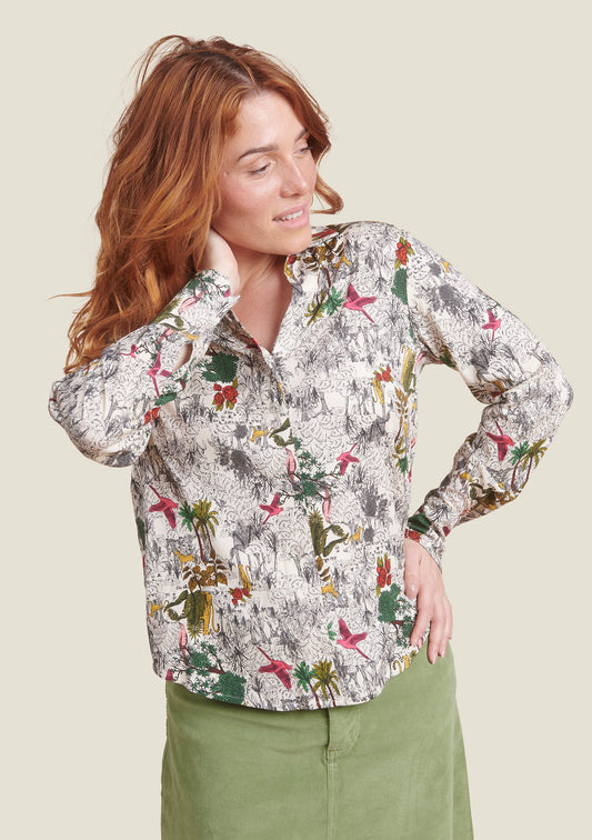 CHEMISE CENTIANE GRAVURE ECRU