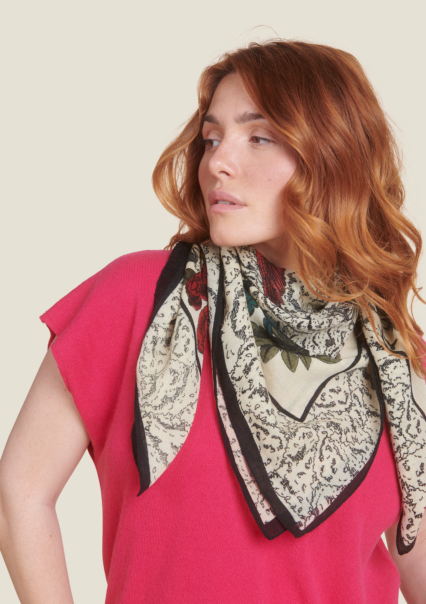 FOULARD FANI GRAVURE ECRU