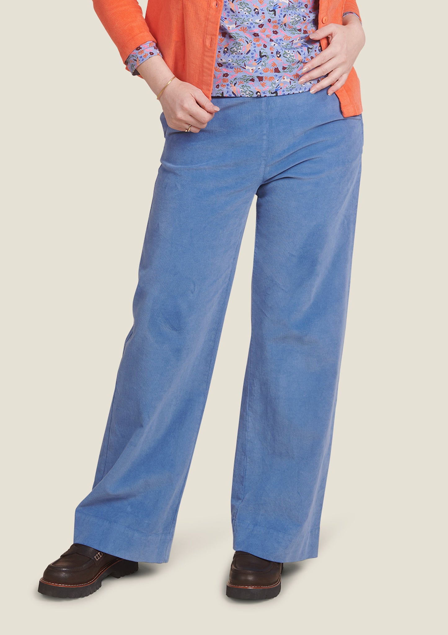 PANTALON PAULINE UNI BLEU GRIS