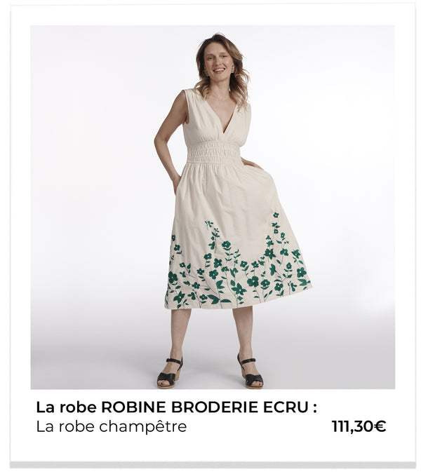 ROBE ROBINE BRODERIE ECRU