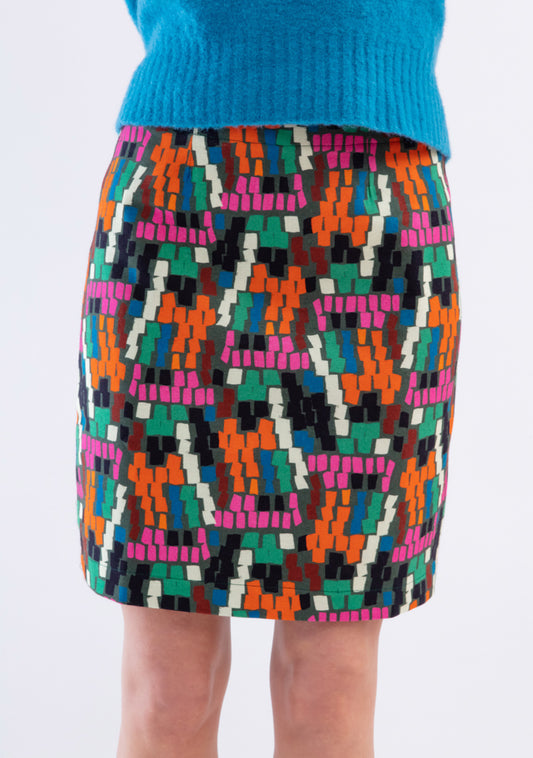 JUPE IMPRIMÉE VUE D'EN HAUT VERT