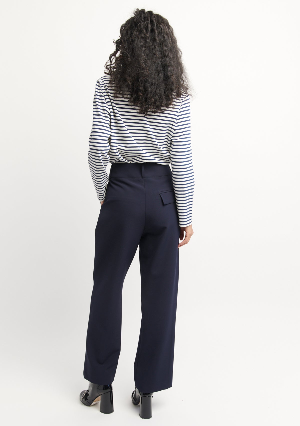PANTALON PLARG TAILLE HAUTE MARINE