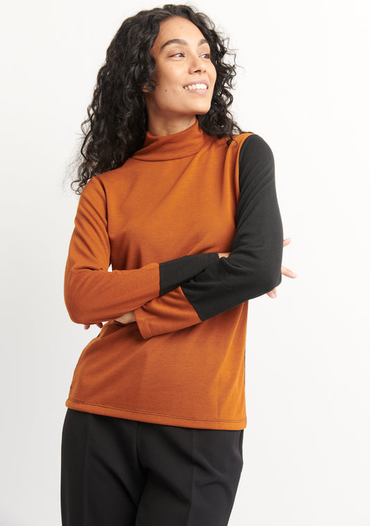 SOUS-PULL PUCHA UNI NOIR ET TABAC