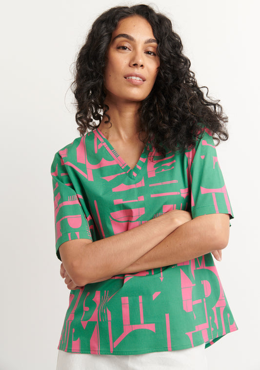 BLOUSE TOPVI GRAF VERT