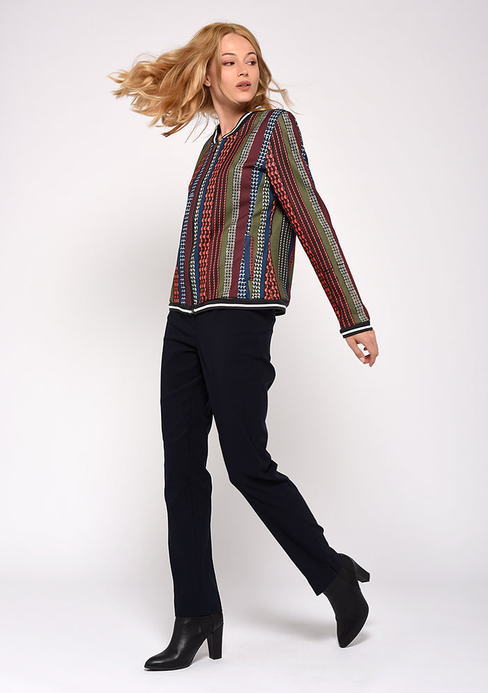 PANTALON STRETCH COUPE DROITE UNI NAVY