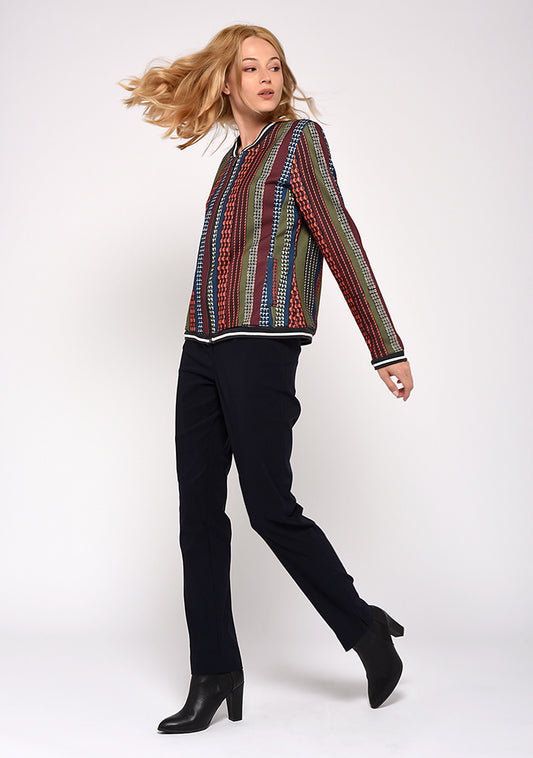 PANTALON STRETCH COUPE DROITE UNI NAVY