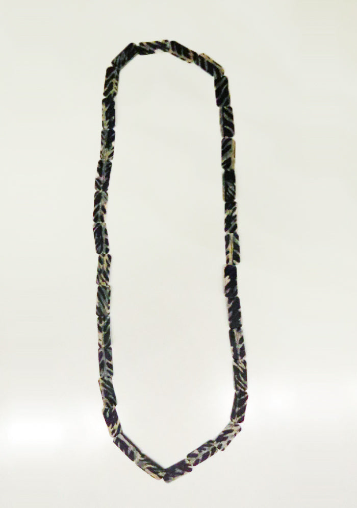 COLLIER EN PAPIER DE RIZ MOUTARDE ET KAKI