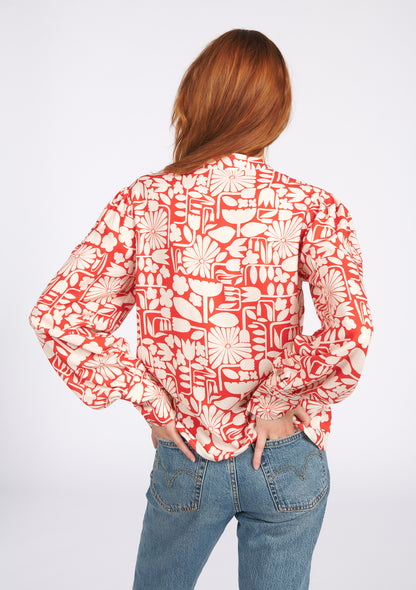 CHEMISE CAPUCINE BLOOM ROUGE
