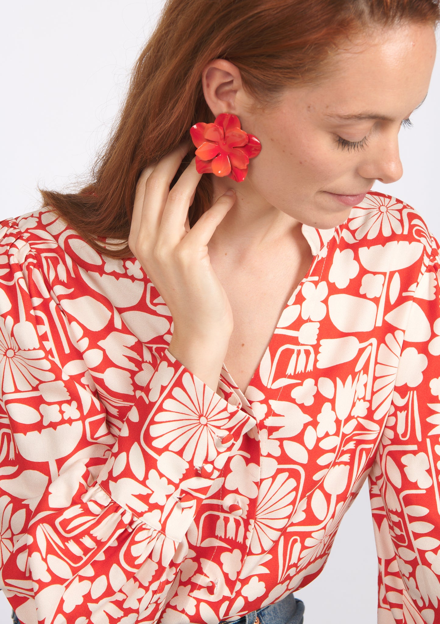 CHEMISE CAPUCINE BLOOM ROUGE