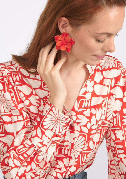 CHEMISE CAPUCINE BLOOM ROUGE