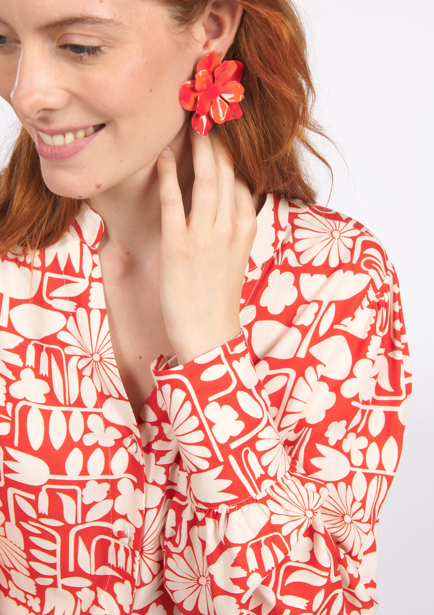 CHEMISE CAPUCINE BLOOM ROUGE
