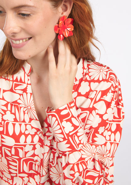 CHEMISE CAPUCINE BLOOM ROUGE