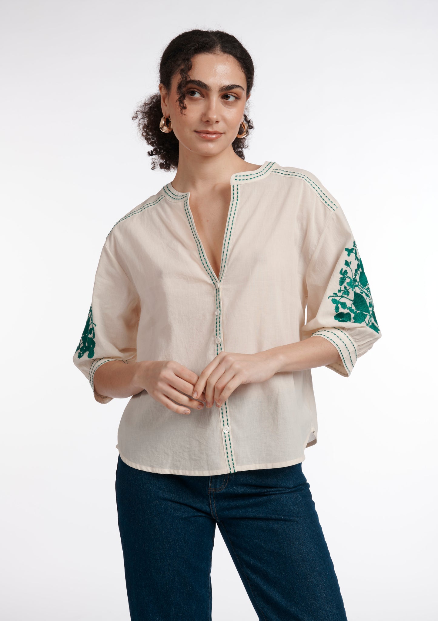 CHEMISE CAROLINE BRODERIE ECRU