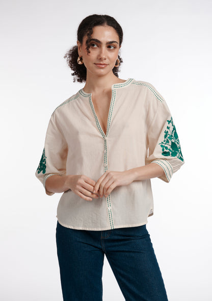 CHEMISE CAROLINE BRODERIE ECRU