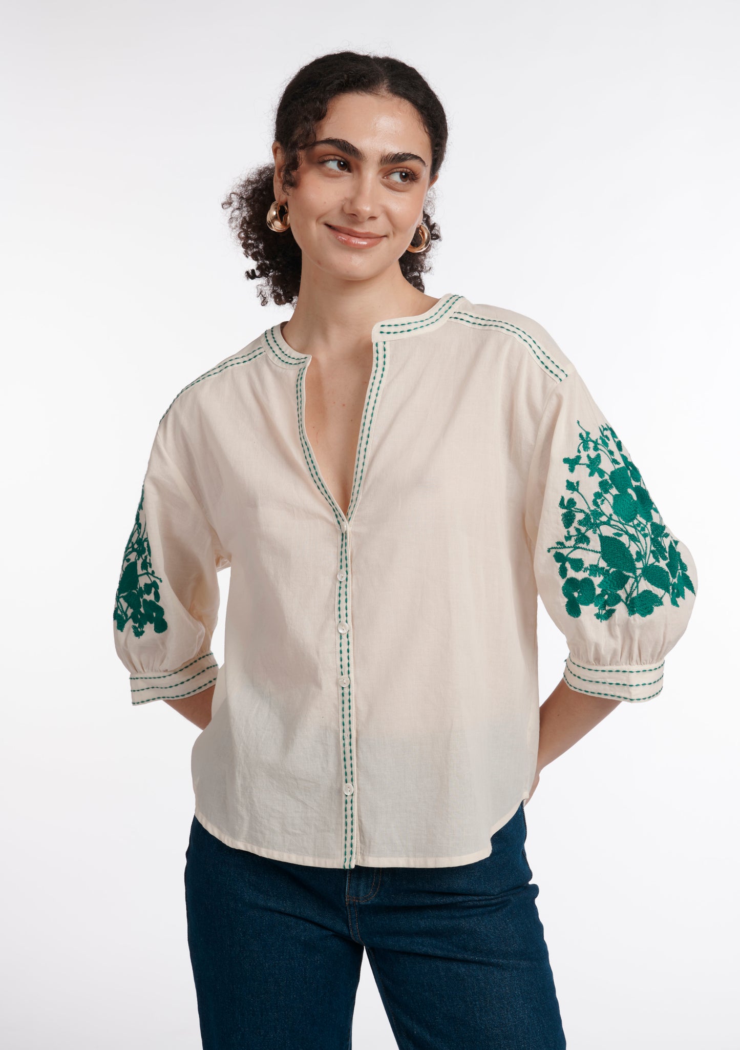 CHEMISE CAROLINE BRODERIE ECRU