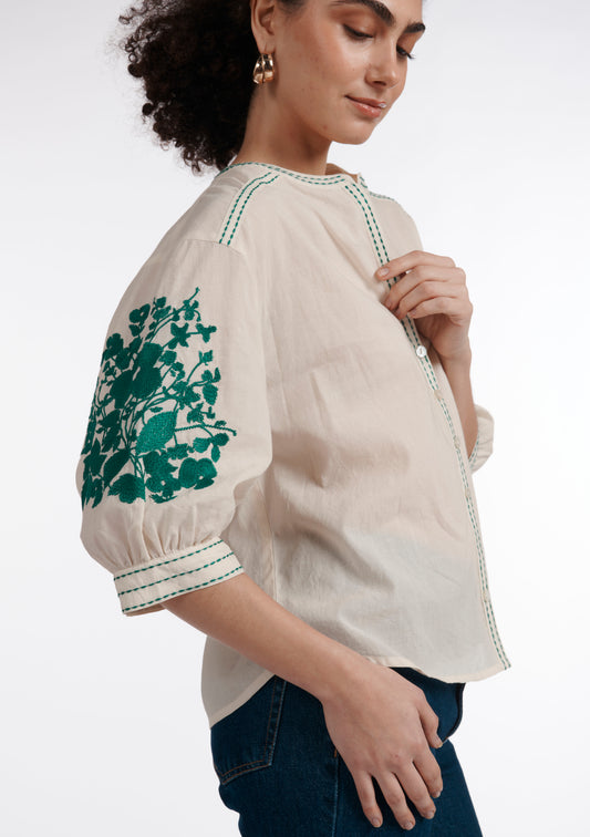 CHEMISE CAROLINE BRODERIE ECRU