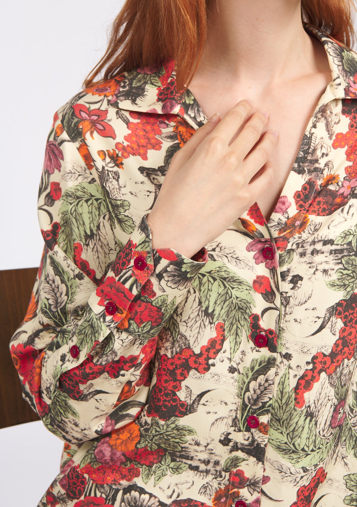 CHEMISE CENTIANE GIVERNY ROUGE
