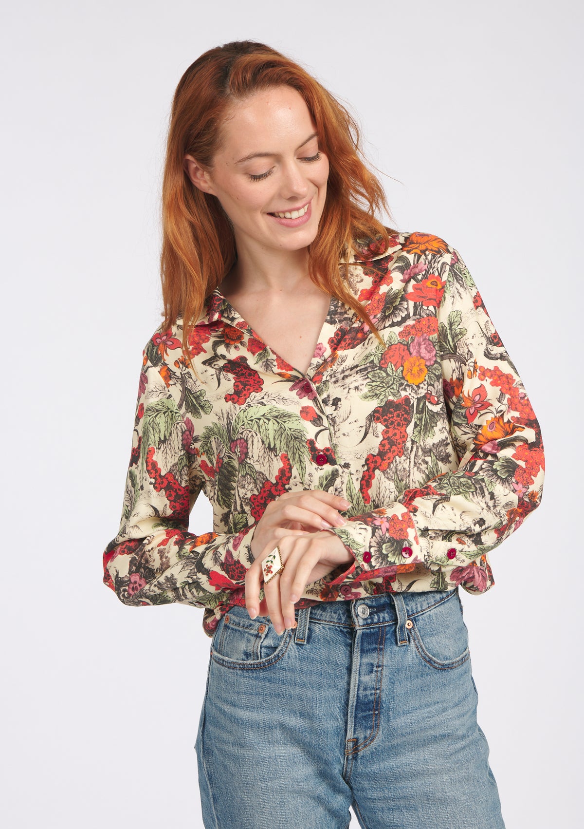 CHEMISE CENTIANE GIVERNY ROUGE