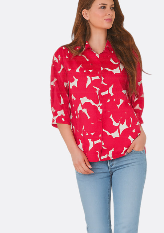 CHEMISIER CHANI OMBRES ROUGE