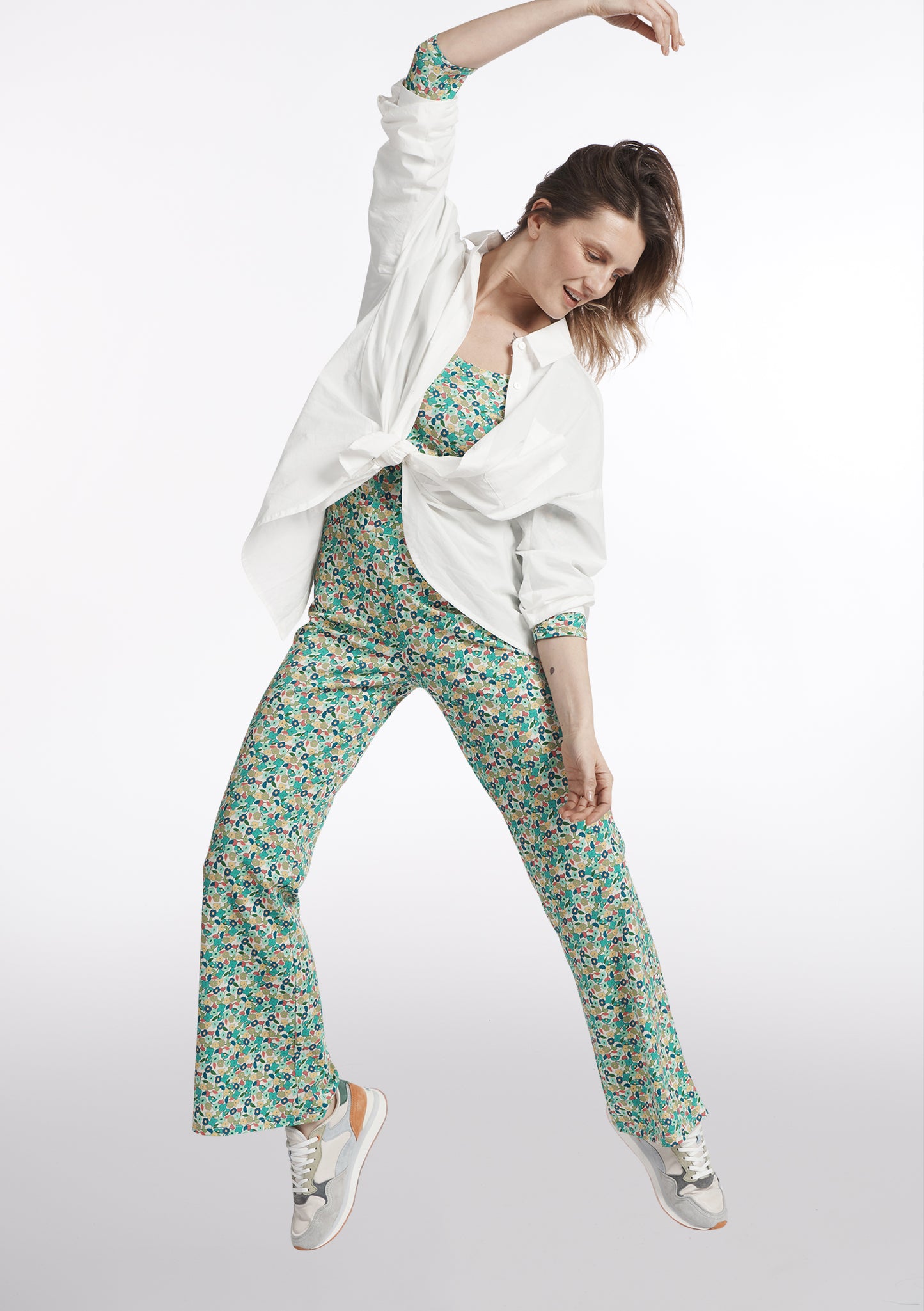 PANTALON PIERROT FLORAISON BLEU