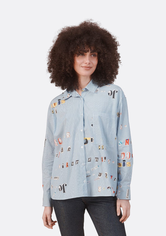 CHEMISE CLEO LETTRES BLEU