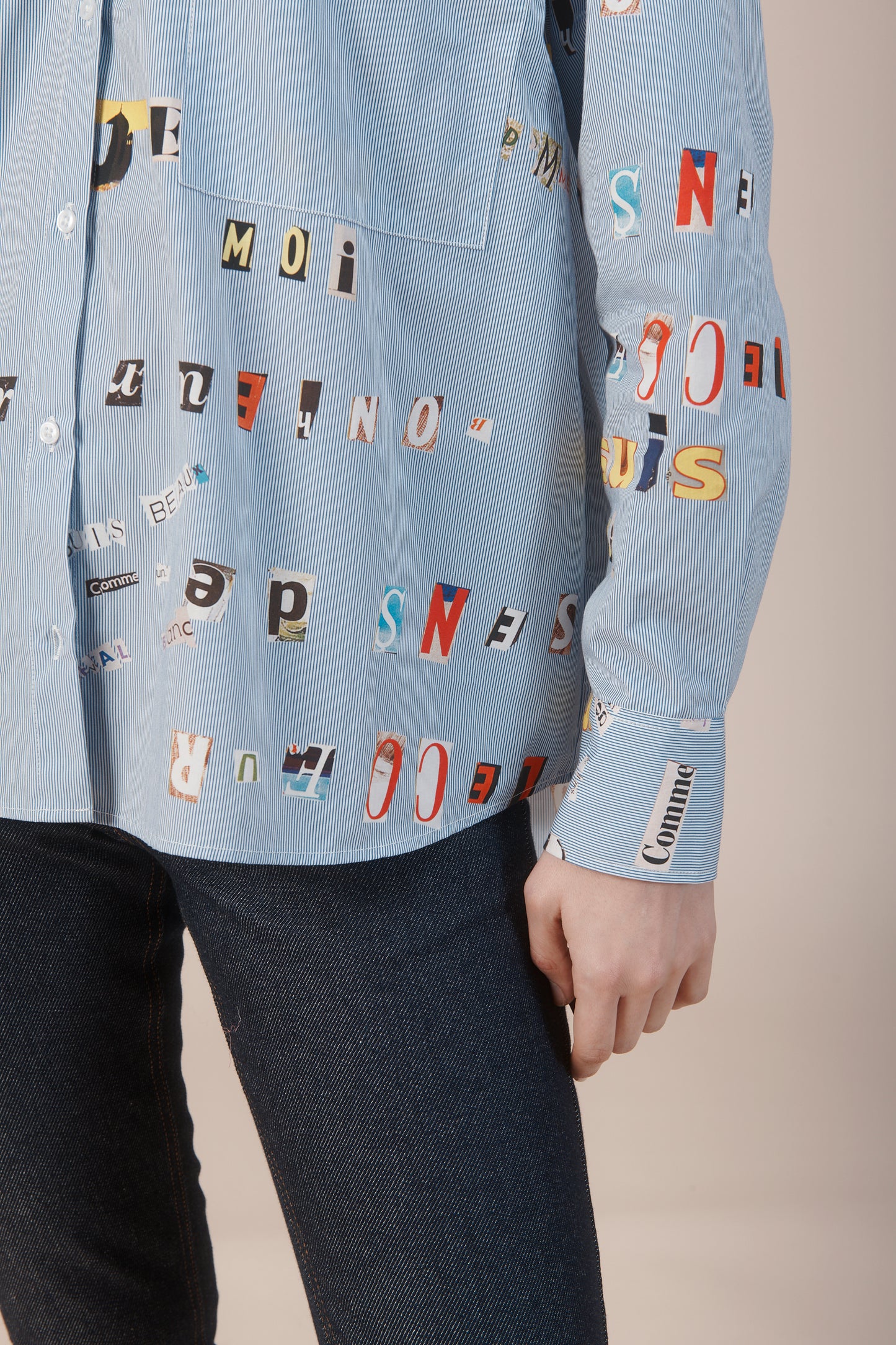 CHEMISE CLEO LETTRES BLEU