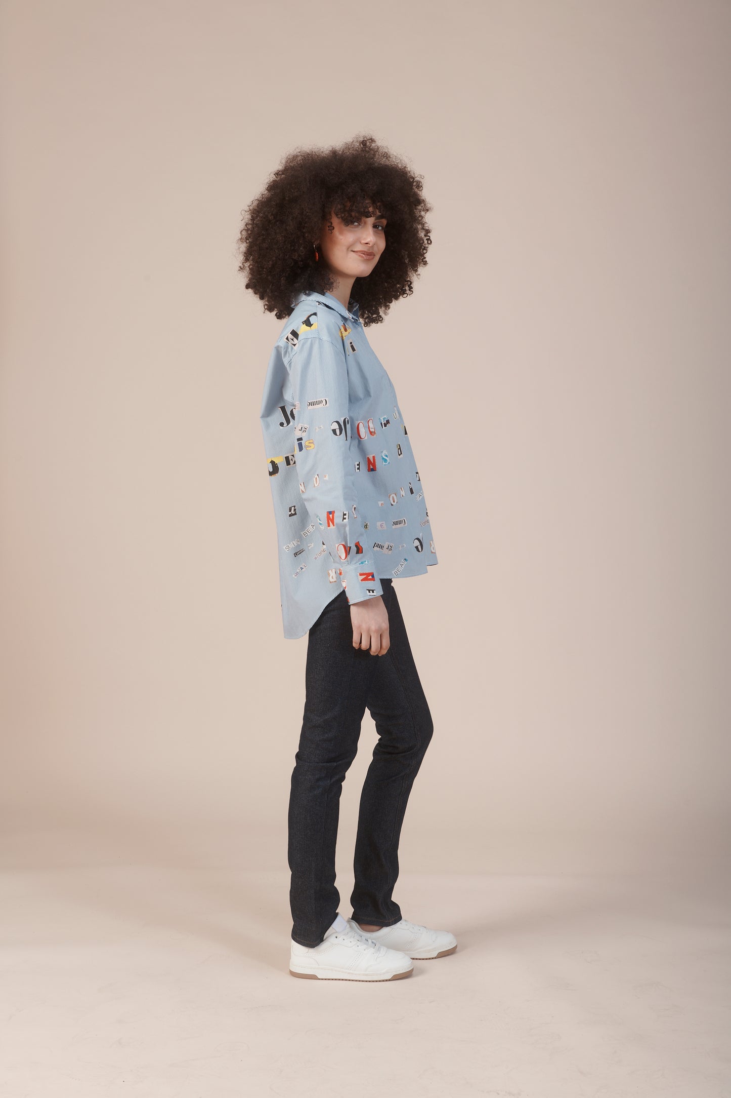 CHEMISE CLEO LETTRES BLEU