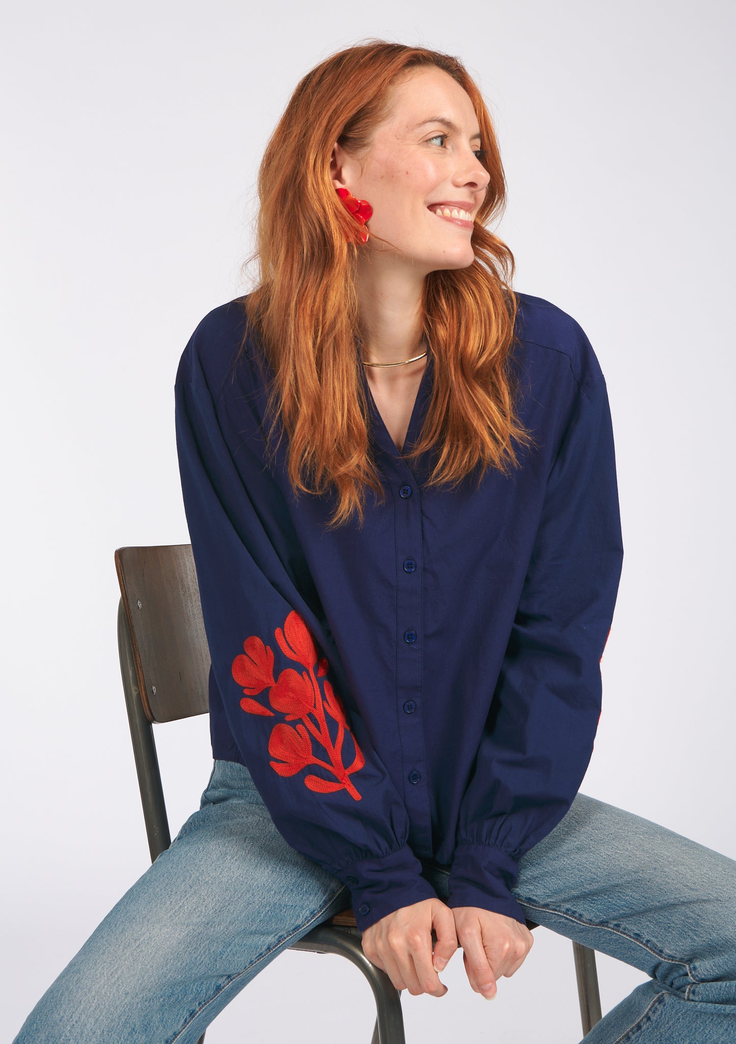 CHEMISE COQUELICOT BRODERIE CREPUSCULE