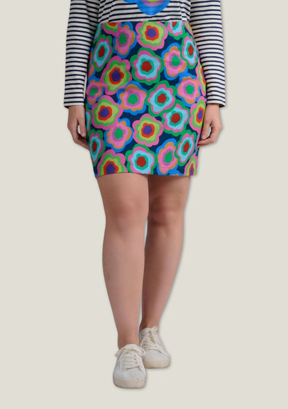 JUPE JESFU FLOWERPOWER MULTICOLORE