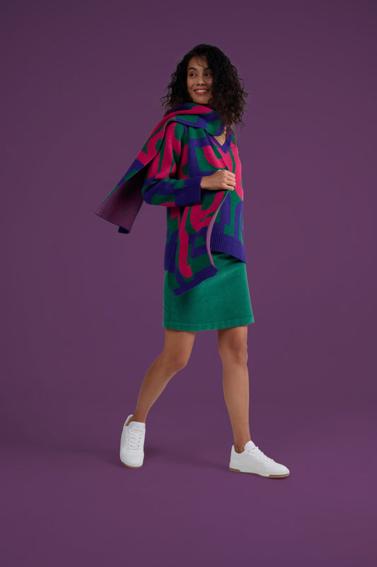 ECHARPE CALIGRAPHIE VERT